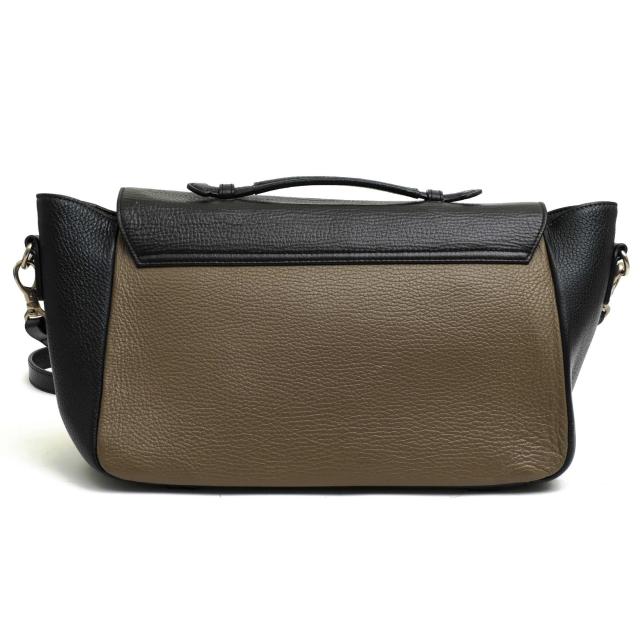 ○ベルメール BELLMER 牛革 カーフ ハンドバッグ ORNETA COW CALF WIDE SHOULDER 横長タイプ 2WAY ショルダーバッグ シボ革 シュリ 中古_1