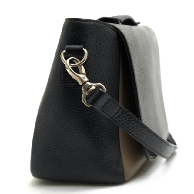 ○ベルメール BELLMER 牛革 カーフ ハンドバッグ ORNETA COW CALF WIDE SHOULDER 横長タイプ 2WAY ショルダーバッグ シボ革 シュリ 中古_2
