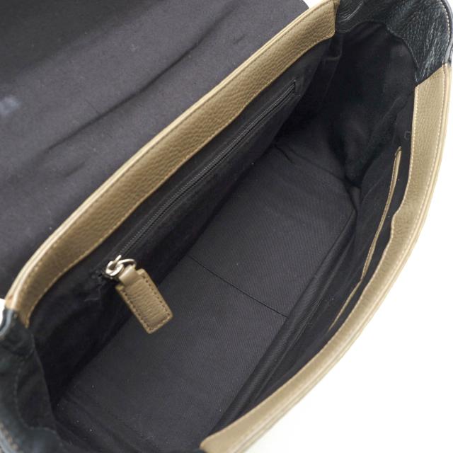○ベルメール BELLMER 牛革 カーフ ハンドバッグ ORNETA COW CALF WIDE SHOULDER 横長タイプ 2WAY ショルダーバッグ シボ革 シュリ 中古_8