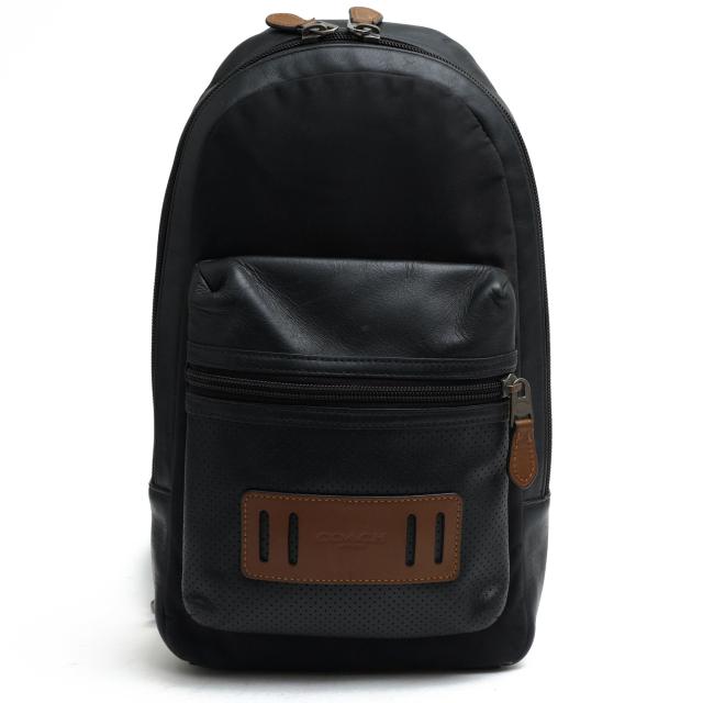 ○コーチ COACH スポーツカーフ 牛革 ショルダーバッグ F56877 TERRAIN PACK IN PERFORATED MIXED MATERIALS パフォレイテッドテレ 中古