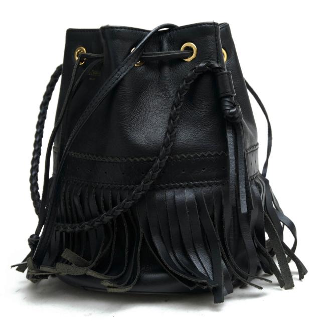○J＆Mデヴィッドソン J＆M DAVIDSON 牛革 ハンドバッグ カーニバル CARNIVAL M 巾着型 フリンジ 定番 2WAY ショルダーバッグ レデ 中古_1