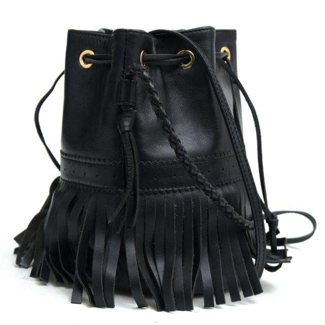 ○J＆Mデヴィッドソン J＆M DAVIDSON 牛革 ハンドバッグ カーニバル CARNIVAL M 巾着型 フリンジ 定番 2WAY ショルダーバッグ レデ 中古_3