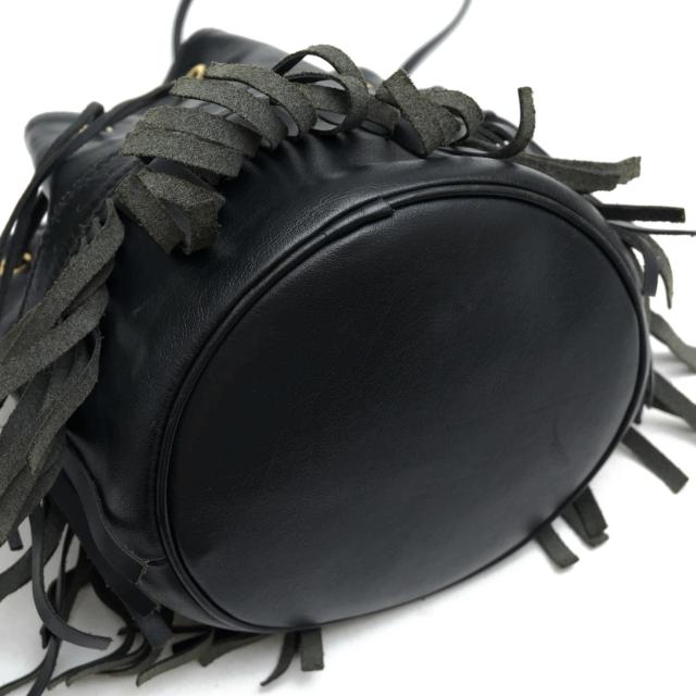 ○J＆Mデヴィッドソン J＆M DAVIDSON 牛革 ハンドバッグ カーニバル CARNIVAL M 巾着型 フリンジ 定番 2WAY ショルダーバッグ レデ 中古_5