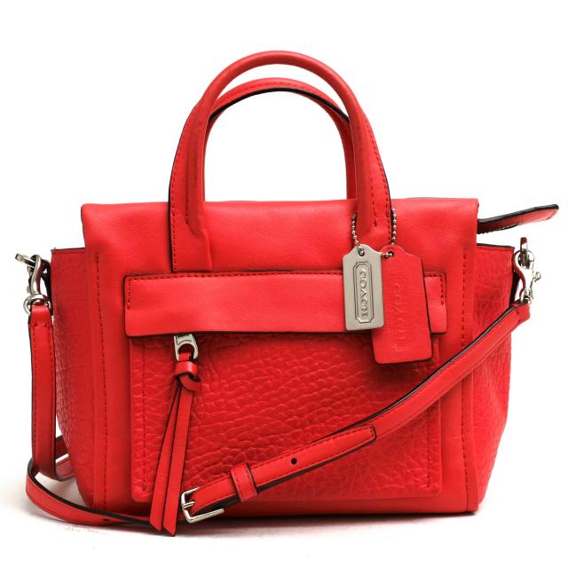 ○コーチ COACH ペブルドレザ— 牛革 ハンドバッグ F27923 ブリーカー  