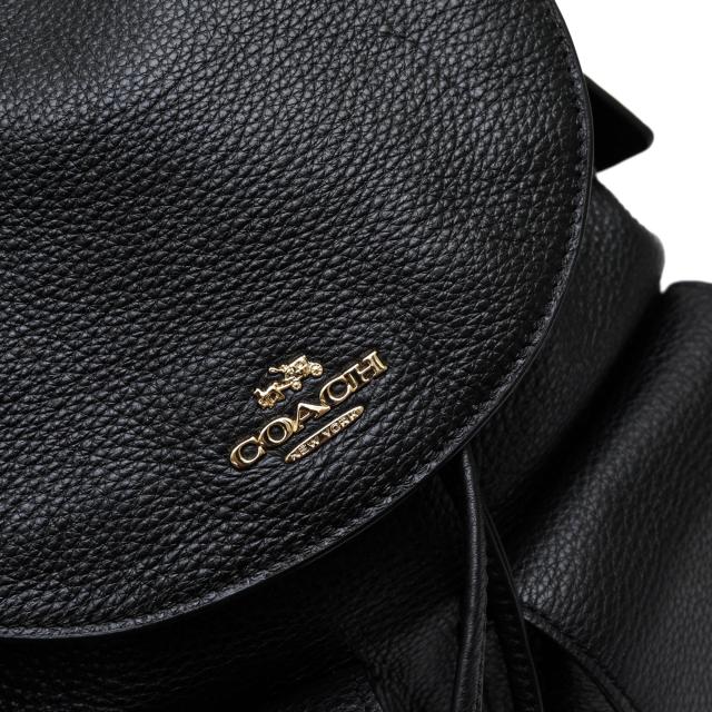 COACHコーチ ビリー バックパック ペブルドレザー 牛革 巾着型 シボ革
