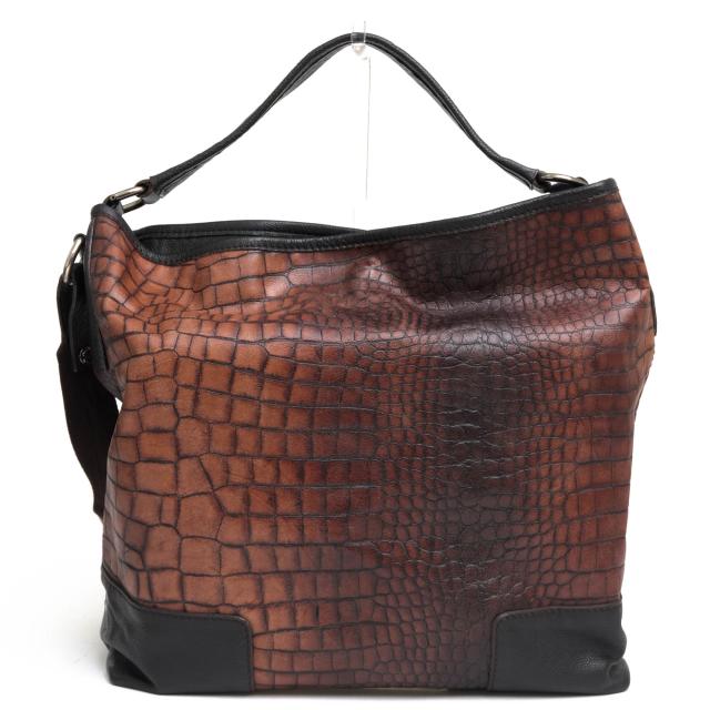 フルラ バッグ ヘビ柄 牛革