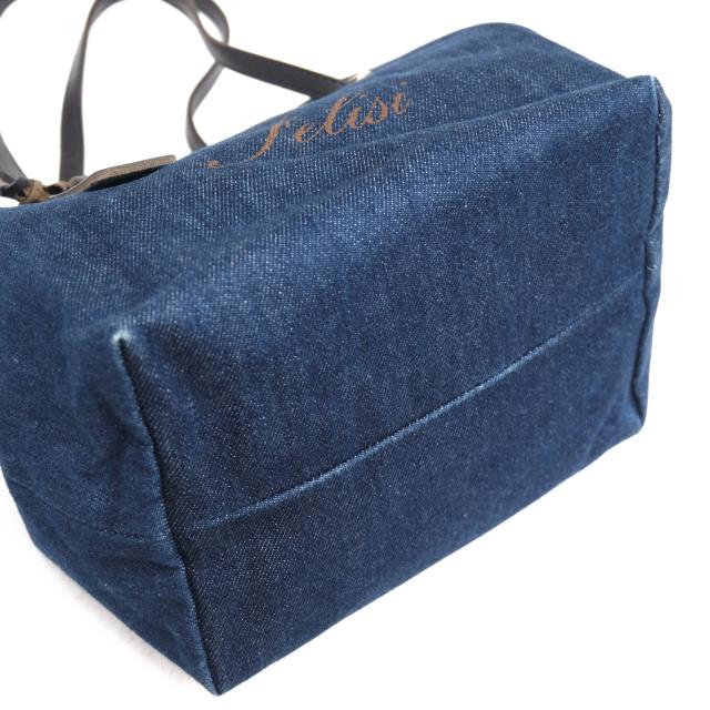 ○フェリージ Felisi 牛革 ハンドバッグ 17/20/1/DW+DS+A006 ミニバッグ デニム リバーシブル レディース 【中古】 中古