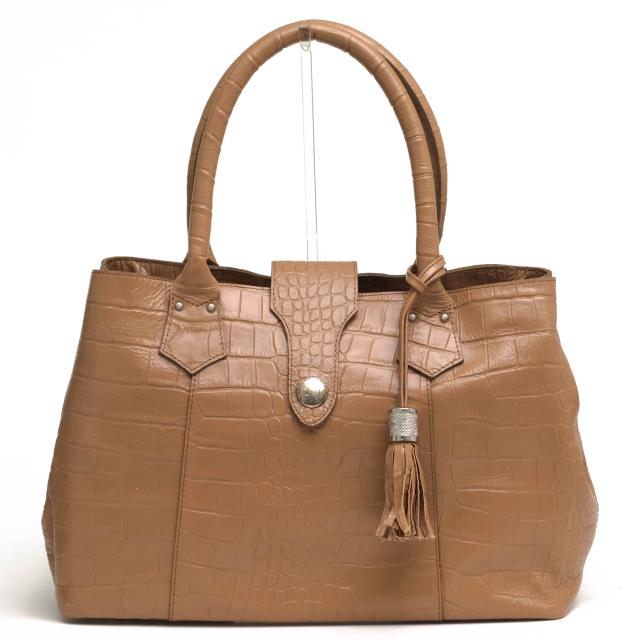 ○サマンサキングズ SAMANTHA KINGZ 牛革 トートバッグ ピート 大トート コンチョ クロコ型押し ユニセックス 男女兼用 肩掛け ワ  中古