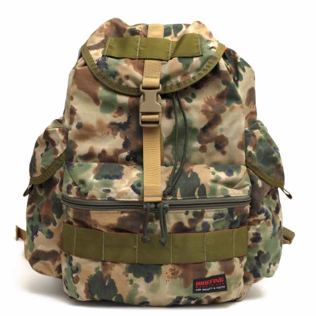 ○ブリーフィング BRIEFING BEAUTY&YOUTH ビューティーアンドユース別注 リップストップナイロン リュック BY CAMO FLAP  SACK 迷彩 中古｜au PAY マーケット