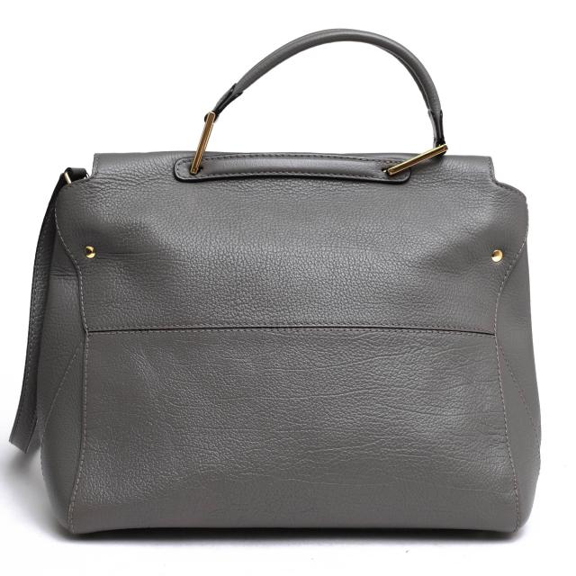 ○フルラ FURLA 牛革 ハンドバッグ ARTESIA アルテーシア M サッチェルバッグ シボ革 シュリンクレザー 2WAY ショルダーバッグ レ 中古_1