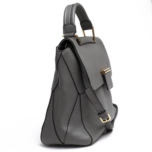 ○フルラ FURLA 牛革 ハンドバッグ ARTESIA アルテーシア M サッチェルバッグ シボ革 シュリンクレザー 2WAY ショルダーバッグ レ 中古_2