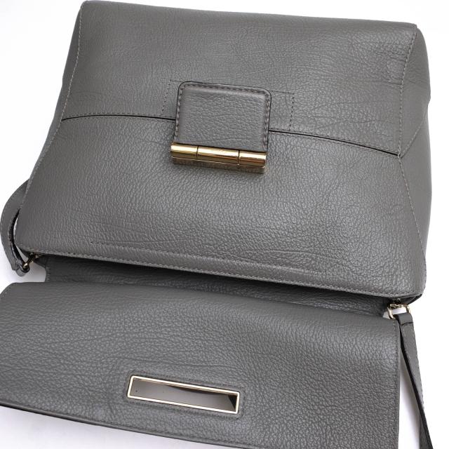 ○フルラ FURLA 牛革 ハンドバッグ ARTESIA アルテーシア M サッチェルバッグ シボ革 シュリンクレザー 2WAY ショルダーバッグ レ 中古_6