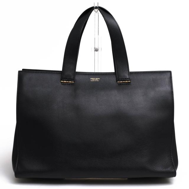 ○アルマーニ GIORGIO ARMANI 牛革 カーフ トートバッグ  ユニセックス 男女兼用 レディース 【中古】 中古の通販は 25,757円