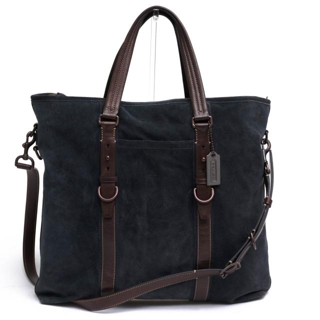 ○コーチ COACH 牛革 トートバッグ 70329 Harrison Leather Slim Tote ハリソン スリムトート 2WAY ショルダーバッグ メンズ 【中  中古