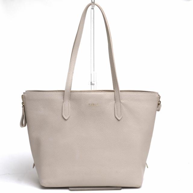 ○フルラ FURLA ペブルドレザー 牛革 トートバッグ LUCE M ルーチェ 肩掛け ワンショルダーバッグ シボ革 シュリンクレザー レディ 中古
