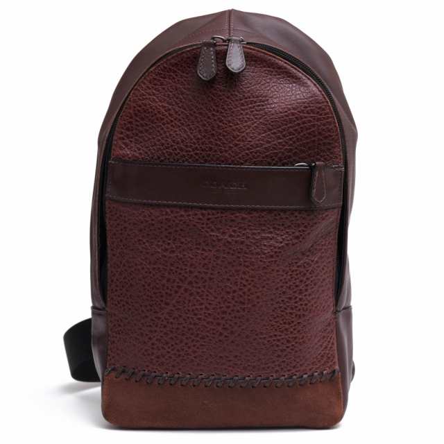 ○コーチ COACH 牛革 リファインドカーフ バッファロー エンボスドレザー ショルダーバッグ F11236 CHARLES PACK WITH BASEBALL ST 中古