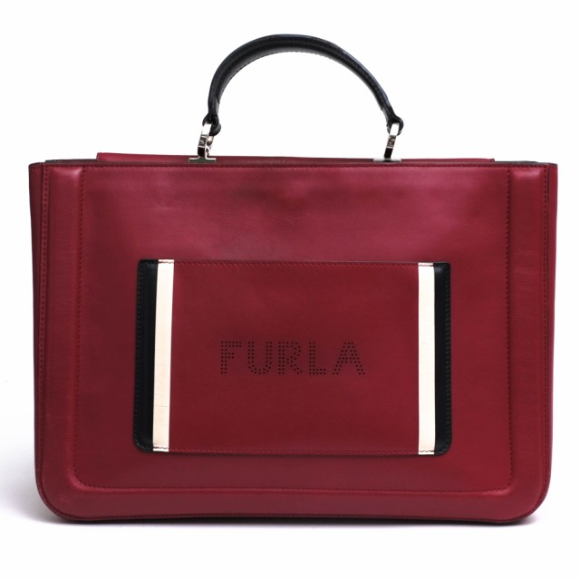 ○フルラ FURLA 牛革 ビジネスバッグ トートバッグ Reale L レアーレ パンチングロゴ ユニセックス 男女兼用 レディース 【中古】  中古の通販はau PAY マーケット - ブランディング | au PAY マーケット－通販サイト