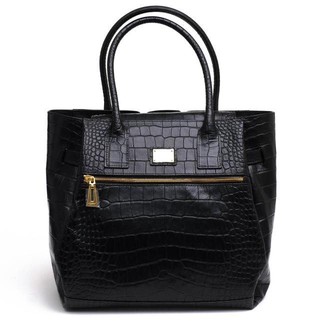 ○レザージュエルズ LEATHER JEWELS ココリュクス COCOLUX メルディアナ 牛革 ハンドバッグ 17P82A クロコ型押し レディース 【中  中古 ○レザージュエルズ LEATHER JEWELS ココリュクス COCOLUX メル