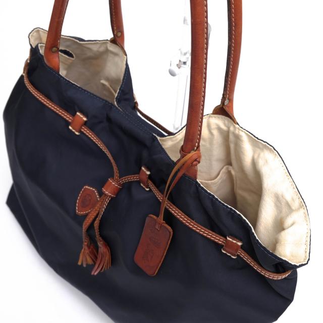 ○フェリージ Felisi リモンタナイロン バケッタレザー 牛革 トートバッグ 10/97/DS+OS 肩掛け ワンショルダーバッグ レディース   中古