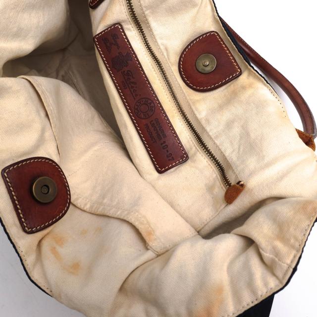 ○フェリージ Felisi リモンタナイロン バケッタレザー 牛革 トートバッグ 10/97/DS+OS 肩掛け ワンショルダーバッグ レディース   中古