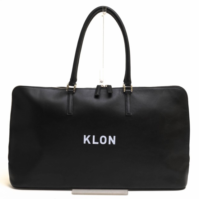 ○クローン KLON 牛革 トートバッグ ACTIVE LEATHER BAG BRIEFCASE TYPE BLACK 肩掛け ワンショルダーバッグ ユニセックス 男女兼 中古