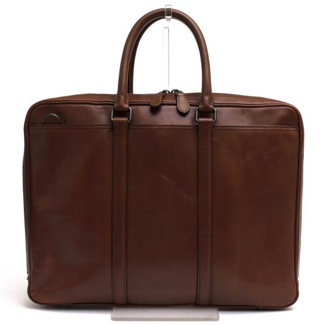 ○コーチ COACH 牛革 カーフ ビジネスバッグ 21076 Metro Brief Bleecker Wild Beast Leather Laptop Bag ブリーカー ワイルドビー 中古