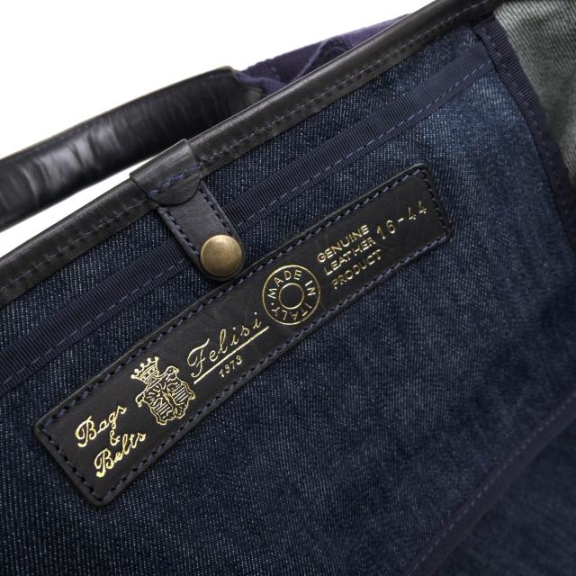 ○フェリージ Felisi 藍 INDIGO インディゴ染め トートバッグ 16/44/DW+A インディゴ染め ユニセックス 男女兼用 デニム レディー  中古