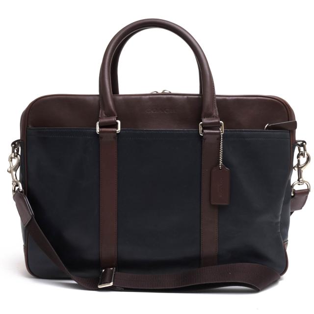 ○コーチ COACH 牛革 カーフ ビジネスバッグ F71066 LEXINGTON ZIP TOP BRIEF レキシントン ジップトップ ブリーフ 2WAY ショルダ  中古 11,677円