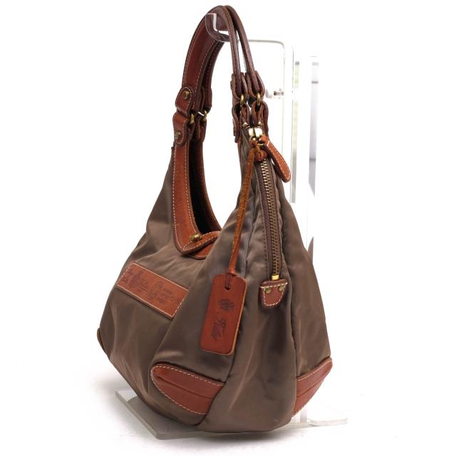 ○フェリージ Felisi 伊リモンタ社ナイロン バケッタレザー 牛革 ハンドバッグ 12/16/DS 肩掛け ワンショルダーバッグ レディース  中古