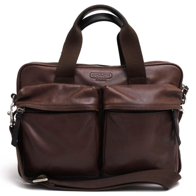 ○コーチ COACH スパイロレザー 牛革 ビジネスバッグ 70859 Thompson Slim Leather Commuter トンプソン レザー スリム コミュータ 中古