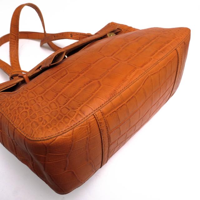 ○ゲンテン genten 牛革 トートバッグ クロコ型押し 肩掛け ワンショルダーバッグ レディース 【中古】 中古_5