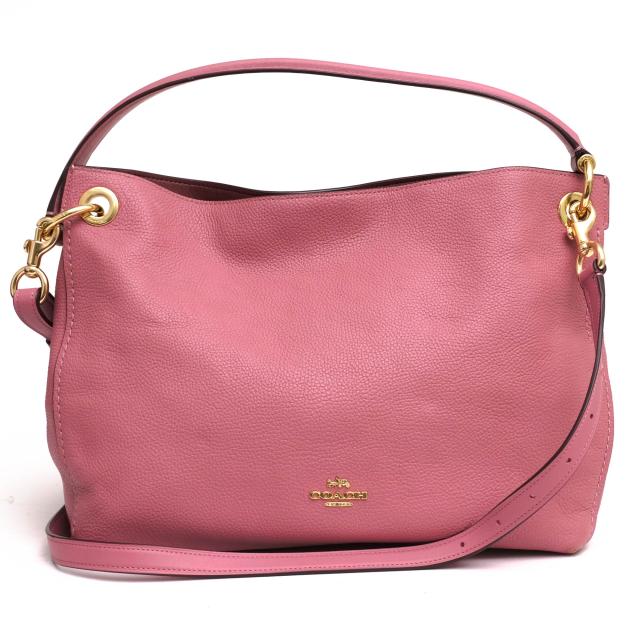 ○コーチ COACH ペブルレザー 牛革 トートバッグ 24947 Clarkson Hobo クラークソン ホーボー 2WAY ショルダーバッグ シボ革 シュ  中古