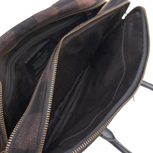 ○コーチ COACH ビジネスバッグ F71440 ESSEX WOOL FLIP Commuter エセックス ウール フリップ コミューター チェック柄 メンズ 【 中古 ○コーチ COACH ビジネスバッグ F71440 ESSEX WOOL FLIP Commuter