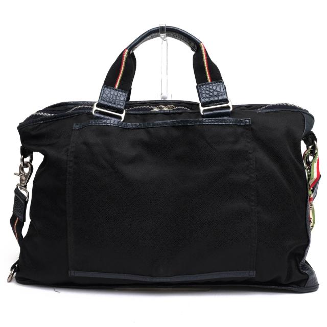 ○オロビアンコ orobianco 伊リモンタ社ナイロン 牛革 ビジネスバッグ ABBATE 3WAY リュック ショルダーバッグ クロコ型押し メン 中古 ビジネスバッグ