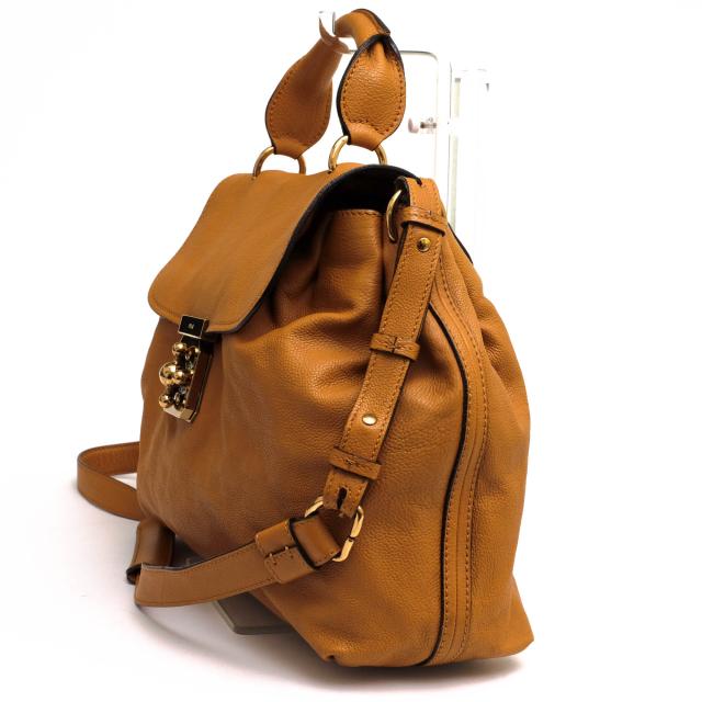 ○クロエ Chloe 牛革 カーフ ハンドバッグ ELSIE エルシー トップ 