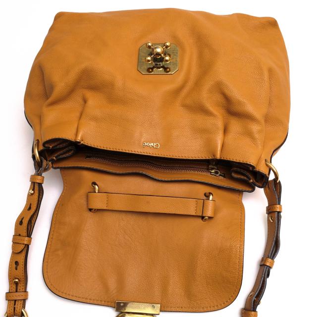 ○クロエ Chloe 牛革 カーフ ハンドバッグ ELSIE エルシー トップ 