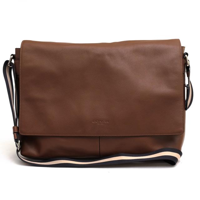 ○コーチ COACH 牛革 ショルダーバッグ F54792 Charles Messenger In Smooth Leather チャールズ メッセンジャー フラップ式 メッ  中古の通販は