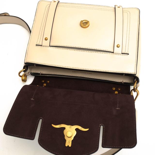 ○ポロ ラルフローレン POLO RALPH LAUREN ロングホーン スティアハードウェア 牛革 カーフ ハンドバッグ WAPOBAG0G510010 Leather 中古 ○ポロ ラルフローレン POLO RALPH LAUREN ロングホーン スティア