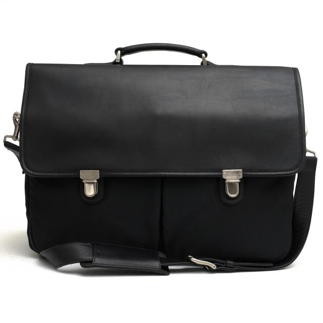 ○コーチ COACH ファイネスト ツイル ファブリック ビジネスバッグ 5113 フラップ式 2WAY ショルダーバッグ ノートPC収納可 メッセ 中古