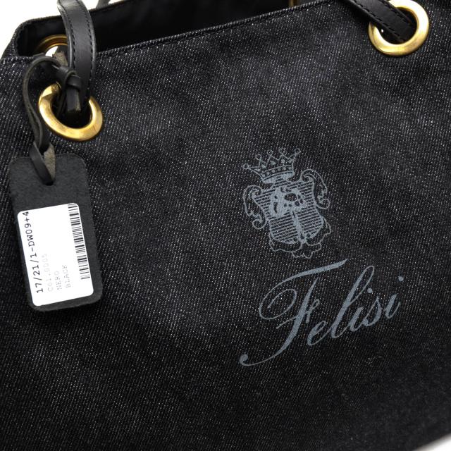 ○フェリージ Felisi 一部牛革 トートバッグ 17/21/1-DW ユニセックス 男女兼用 デニム レディース 【中古】 中古