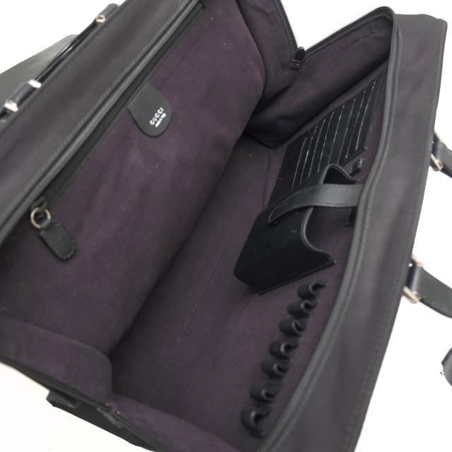 ○グッチ GUCCI 牛革 カーフ ビジネスバッグ フラップ式 メンズ 【中古