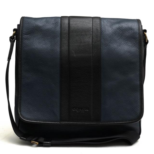 ○コーチ COACH ボンベレザー 牛革 ショルダーバッグ F71641 Heritage Map Bag In Bombe Leather ヘリテージ マップバッグ フラッ  中古の通販は