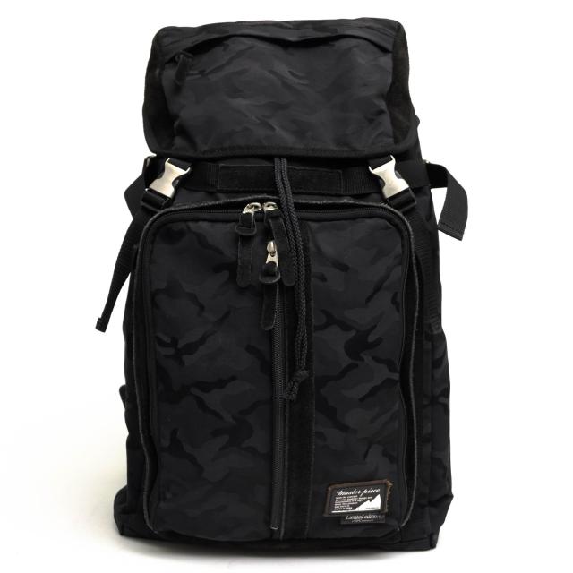 ○マスターピース master-piece 一部牛革 カウレザー リュック No.03480-cm INDY CAMOUFLAGE インディ カモフラージュ ドローコー  中古