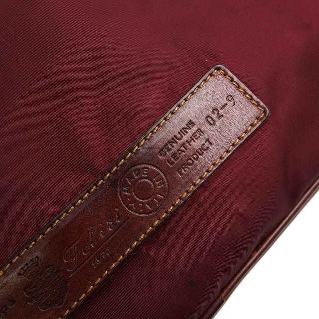 ○フェリージ Felisi 伊リモンタ社ナイロン バケッタレザー 牛革 ビジネスバッグ 02-9/DS A4サイズ収納可 ミニボストン メンズ 【  中古