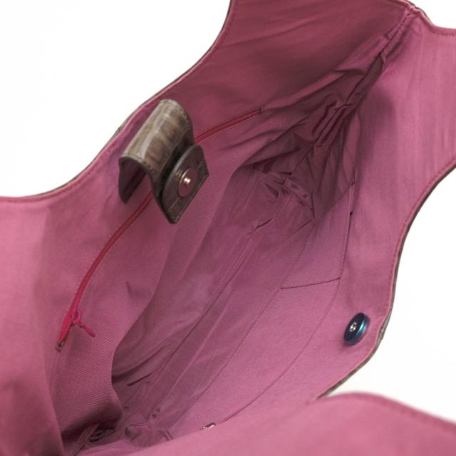 ○濱野 ハマノ HAMANO 牛革 トートバッグ A4サイズ収納可 肩掛け ワンショルダーバッグ クロコ型押し レディース 【中古】 中古の通販は