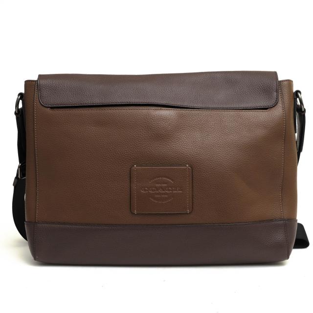 ○コーチ COACH ナチュラルペブルドレザー 牛革 ショルダーバッグ 89894 HUDSON MESSENGER IN HERITAGE COLORBLOCK LEATHER メッセ 中古の通販は
