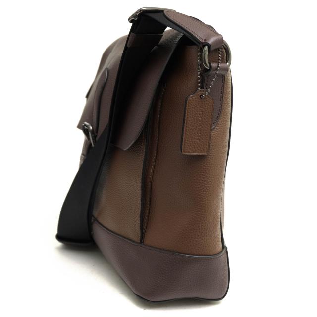 ○コーチ COACH ナチュラルペブルドレザー 牛革 ショルダーバッグ 89894 HUDSON MESSENGER IN HERITAGE COLORBLOCK LEATHER メッセ 中古の通販は