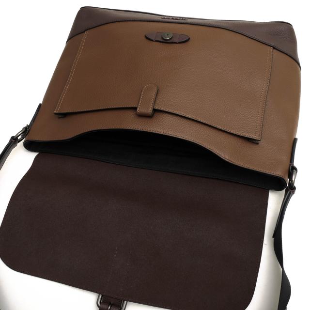 ○コーチ COACH ナチュラルペブルドレザー 牛革 ショルダーバッグ 89894 HUDSON MESSENGER IN HERITAGE COLORBLOCK LEATHER メッセ 中古の通販は