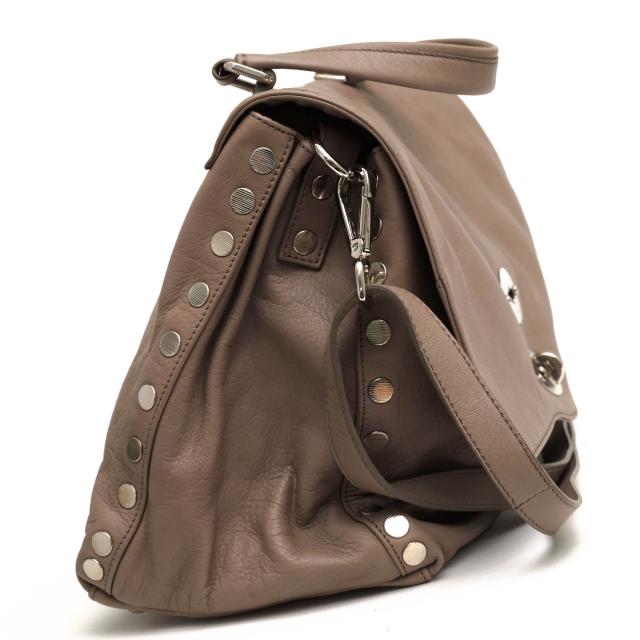 ○ザネラート ZANELLATO ハンドバッグ POSTINA ANNI50 ポスティーナ フラップ式 2WAY ショルダーバッグ シボ革 シュリンクレザー 中古_2