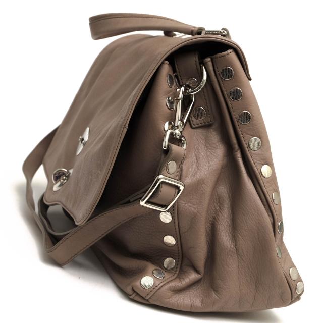 ○ザネラート ZANELLATO ハンドバッグ POSTINA ANNI50 ポスティーナ フラップ式 2WAY ショルダーバッグ シボ革 シュリンクレザー 中古_3